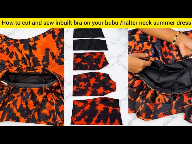 How to cut and sew inner bra for backless bubu and backless halter neck dress