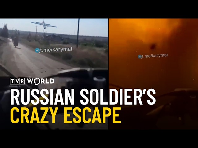 Russian soldier rides through drone explosion | Military Mind