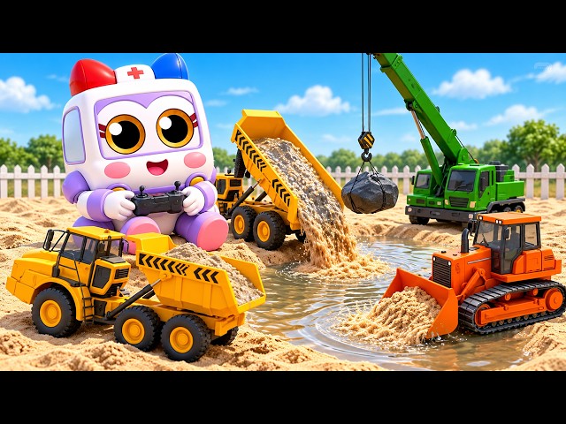 Transportation Song 🚗 Excavator, Bulldozer & Other Trucks for children | Robo Toddler