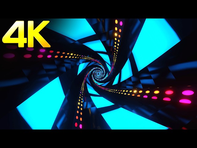 4K Screensaver Digital Neon Vortex–Cyberpunk VJ Visual Loop Neon Futuristic Background (No Sound)