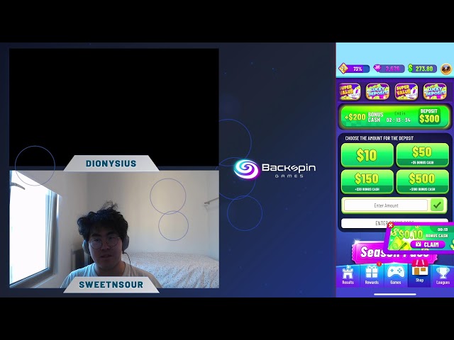 ($100 BONUS) The Backspin Sprint ft. Dionysius! | BackSpin Games