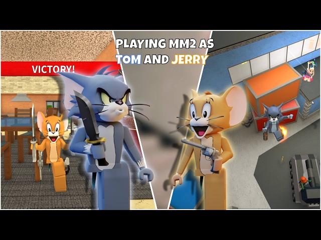 BEATING MM2 CAMPERS-TRICKSHOTS AS TOM AND JERRY (Murder Mystery 2)