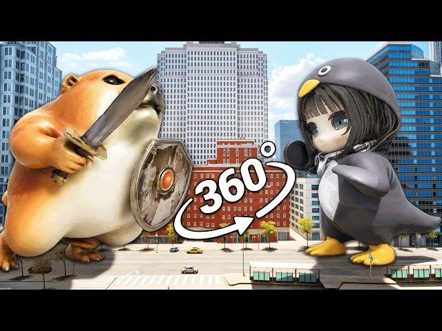 What The Dog Doin Vs GuguGaga Penguin Fight | VR 360°