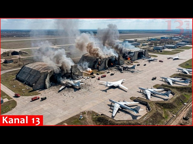Russian Tu-160 and Tu-95 strategic bombers targeted by Ukrainian drones in large shelters