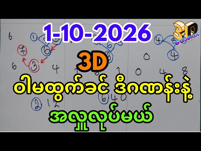 1-10-2026 3d,ဝါမထွက်ခင် ဒီဂဏန်းနဲ့လှူ #3d​ဖော်​ကောင် # 3d #free