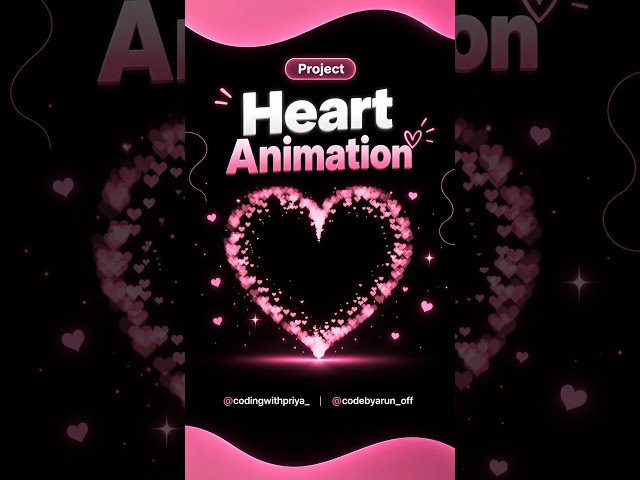 ❤️ Heart Animation Using HTML, CSS & JS #html #coding  #programming