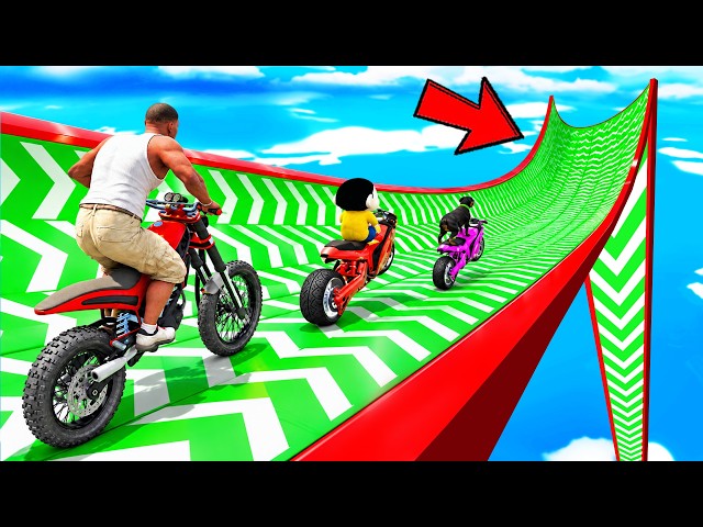 SHINCHAN AND FRANKLIN TRIED THE IMPOSSIBLE ARC SPEED BOOSTER CORRIDOR PARKOUR CHALLENGE GTA 5