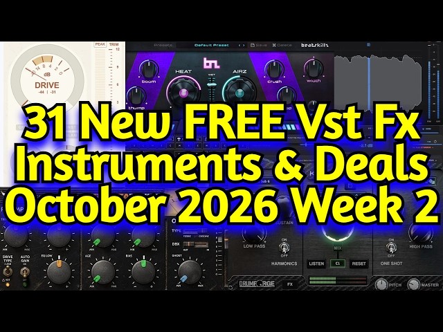 31 Best New FREE Effect Plugins, Vst Instruments, Sample Packs & Plugin Deals - OCTOBER 2026 Week 2