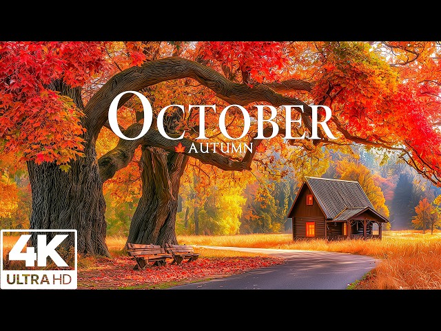 October 4K 🍂 Autumn Splendor 🍂 Golden Leaves, Peaceful Forests and Stunning Fall Foliage