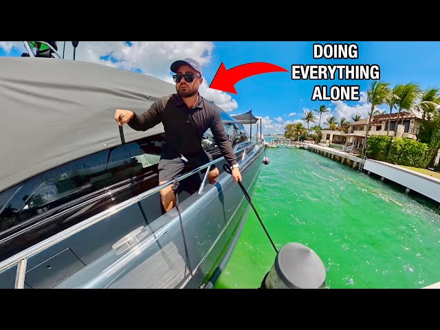 Solo Piloting Large 70ft Luxury Sports Yacht. NO DECKHAND ONBOARD!  