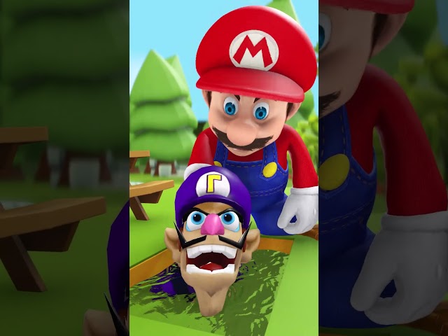 Mario’s sewer rescue mission: Fishing for his phone! 🤣😂 Animation Meme #funny #mario
