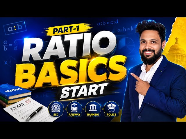 Ratio Basics in One Class | Ratio Part-1 | SSC, RRB, Banking, SI Maths