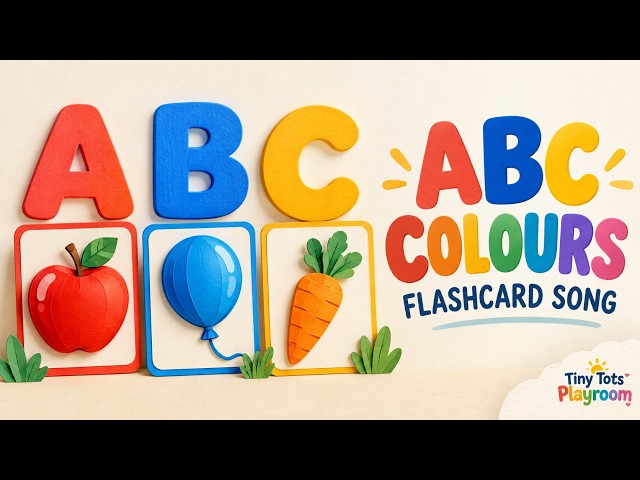 ABC Colours Song with Flashcards | Learn A to Z, Colours & First Words for Kids #education