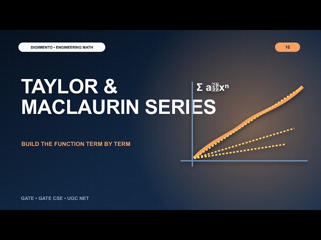 Taylor and Maclaurin Series Explained | Engineering Mathematics for GATE | Lecture 04