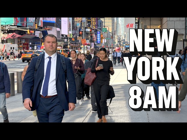 Look at All These People. It's Not Even 9AM in NYC | Park Avenue to Penn Station 4K