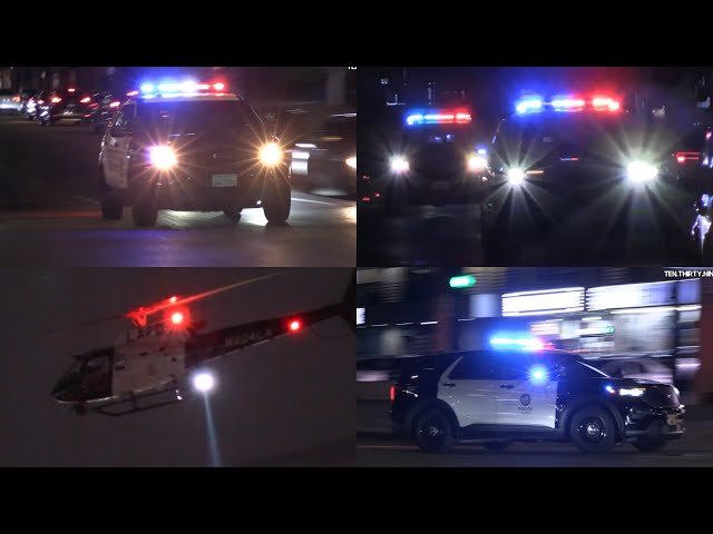 LAPD OLYMPIC DIVISION UNITS RESPONDING CODE 3 *CAR TO CAR SHOOTING *