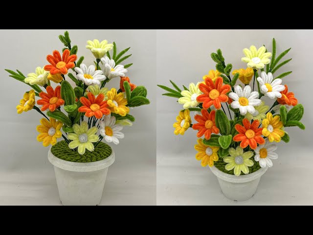 DIY Easy Flower | Pipe Cleaner Flower Tutorial | Simple Pipe Cleaner Flowers