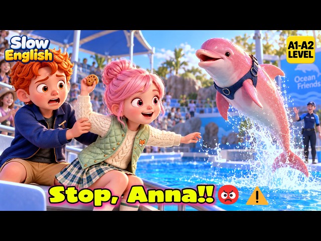 One Day at the Park, Three Safety Lessons 🎢🐬 | Slow English Story (A1-A2)