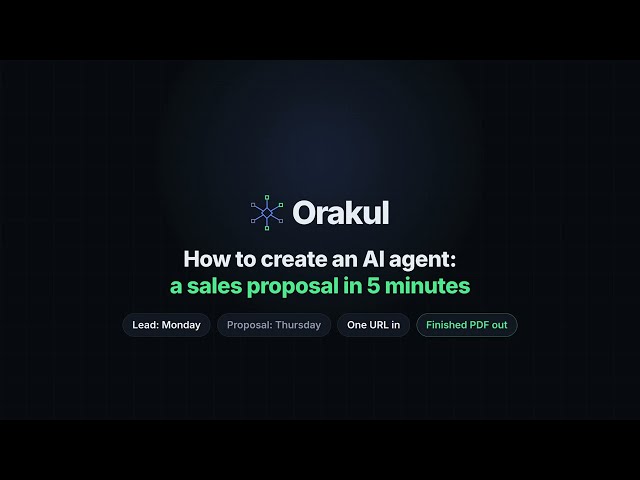 Orakul sales proposal tutorial