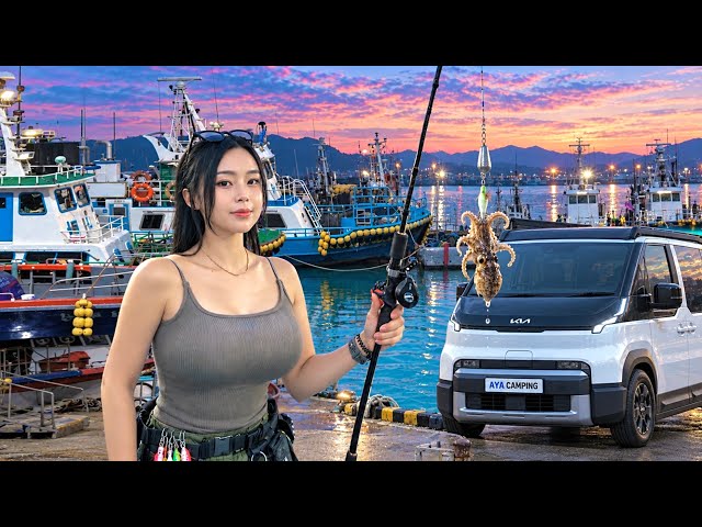 🚗 PV5 Car Camping & Boat Fishing 🎣 Non-stop bites! Camping ASMR