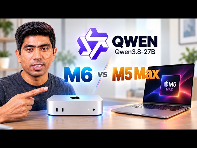 Mac mini M6 vs M5 Max AI Benchmark — Qwen3.8-27B, TTFT, Prefill & Agentic Coding