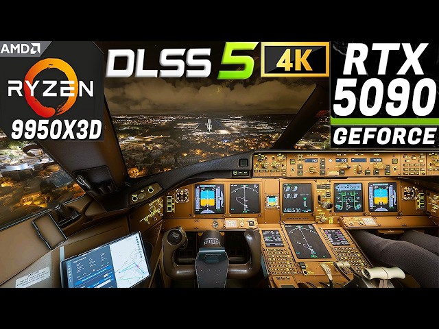 Insane DLSS 5 B777 Landing in Flight Sim 2024 ~ RTX 5090 + 9950X3D | 4K-ULTRA ~ Zurich Int. Airport