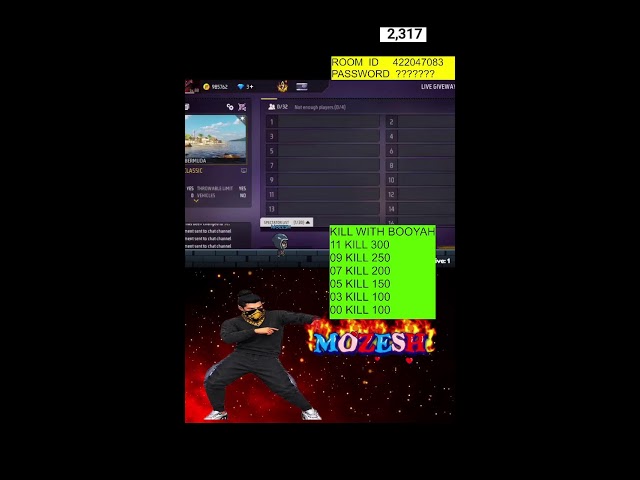20 TOUSAND RS GIVEWAY||LIVE FREE FIRE CUSTOM ROOM || FF LIVE GIVEWAY 🎁#FREEFIRE #FFLIVE