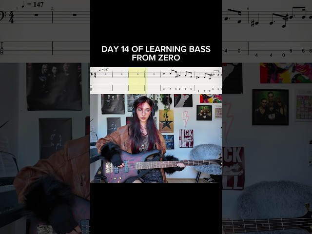 DAY 14 of learning bass from zero! Bass: Ibanez SR300EDX-WZM 🖤 #bass #bassbeginner #learningbass