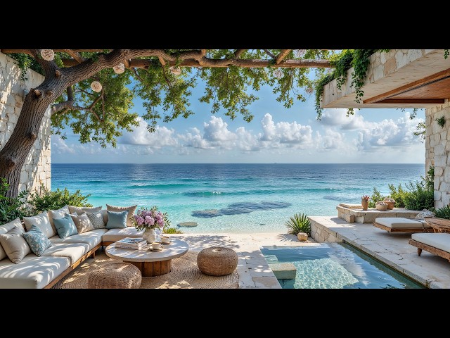 Oceanfront Coffee Sanctuary with Tropical Views | Smooth Jazz for Relaxation, Focus & Morning Calm ☕
