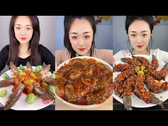 【Yummy】Spicy Shrimp Sauce🦐🍋🧄🌶🥜#mukbang#asmr#Seafood