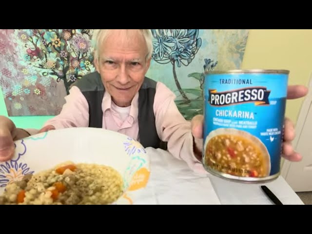 ASMR: Progresso Chickarina Chicken Soup with Meatballs!