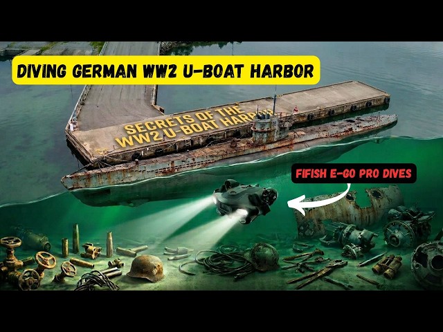 Secrets of the German WW2 U-boat harbor. Fifish E-Go discovers.#WW2History #German ww2 uboat