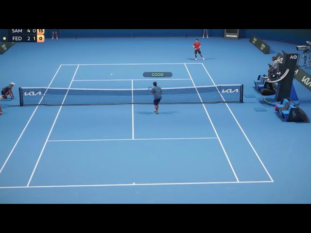 topspin2k25 gameplay Hard Difficulty (Pete Sampras Vs Roger Federer in Aus Open)