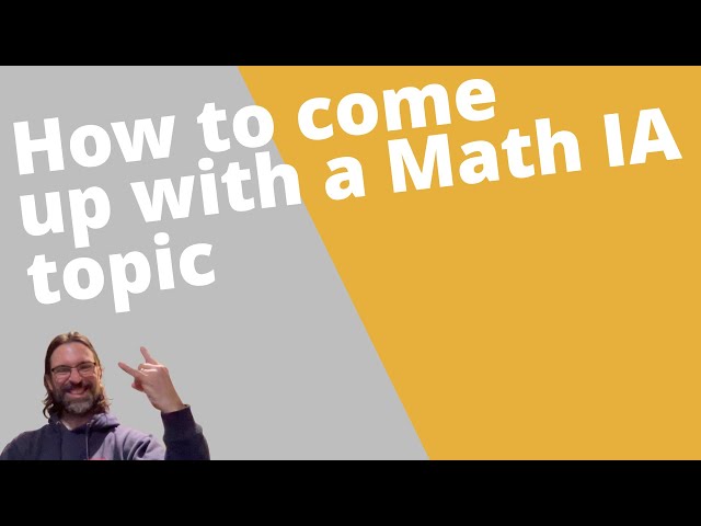 How to find a math IA topic step by step. | IB Math