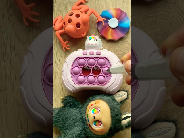 Labubu Popit Injection! 💩💩💩 #satisfying #squishy #labubu #popit #asmr #shorts