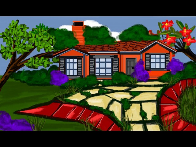 House Painting // Ms Painting // Digital Painting // How to Draw Ms Painting // Nature Painting
