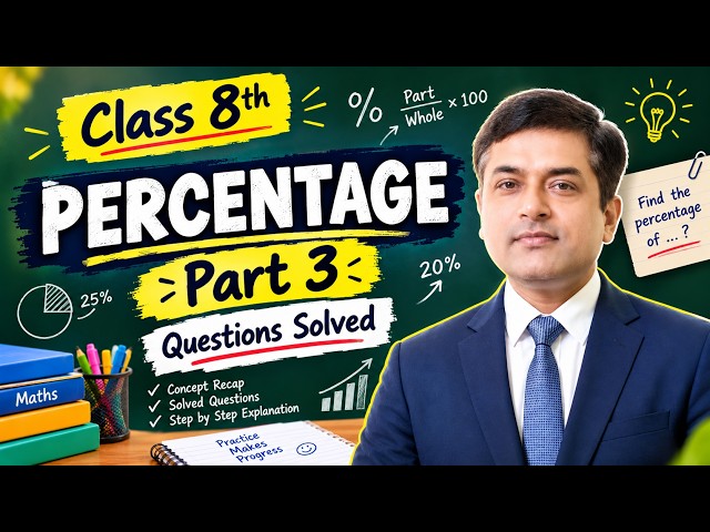Class 8 Maths | Percentage Part 3 | Important Questions | Step-by-Step Solutions