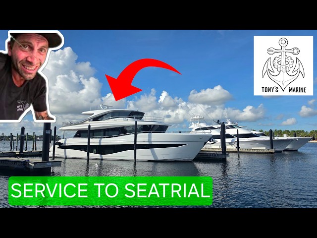 80FT Princess Yacht OIL CHANGE an SEA TRIAL