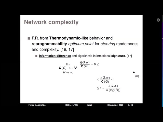 Dr. Felipe Abrahão on AID and Algorithmic Complex Networks at AUTOMATA 2020