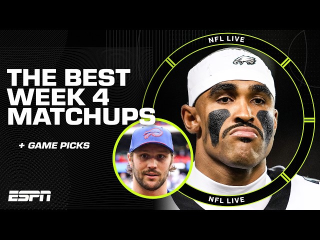 NFL Week 4 predictions and game picks 🍿 Patriots vs. Bills, Rams vs. Eagles & more | NFL Live