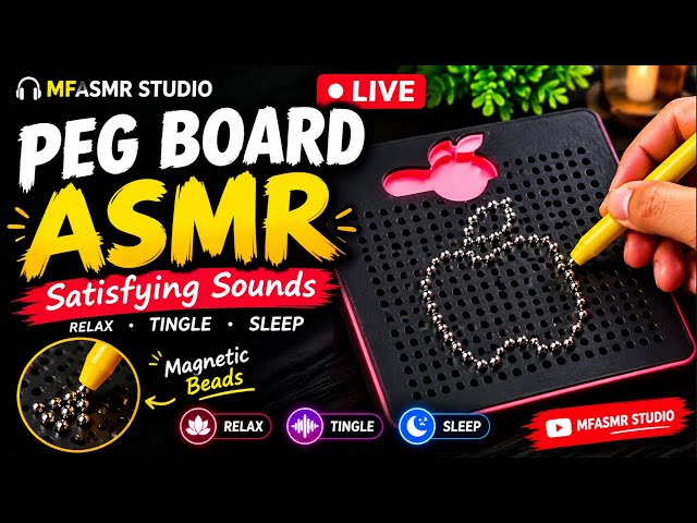 Peg Board ASMR LIVE 🔴 Satisfying Wooden Peg Sounds for Sleep & Relaxation | No Talking