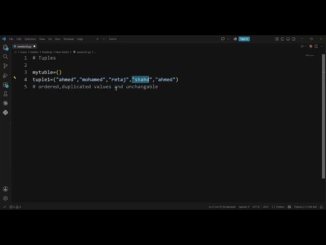 Intro to Tuples