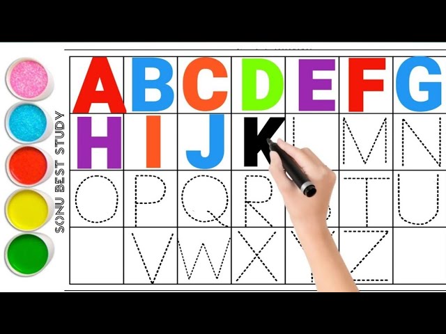 A for Apple Song 🍎 | Bachchon Ki Pyaari BCD alphabet learning rhymes with dotted lines 