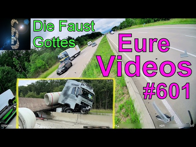 Your Videos #601 - Dashcam - Tire Blowout with Truck Crash - Street of Idiots - Hit and Run
