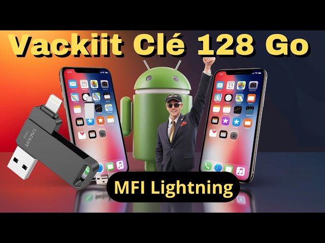 Vackiit 128GB Lightning Flash Drive: MFi Certified, Accessible for iPhone and Android, iPhone Sto...