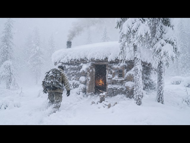 7 Days Hiding in a Wooden Cabin During a Severe SNOWSTORM ​​| Extreme Winter Survival