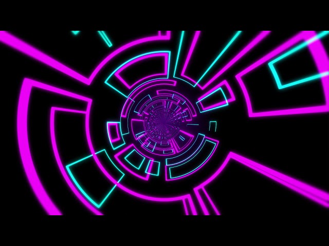 VJ LOOP NEON Teal Magenta Tunnel Abstract Background Video Simple Lines Pattern Free 60fps
