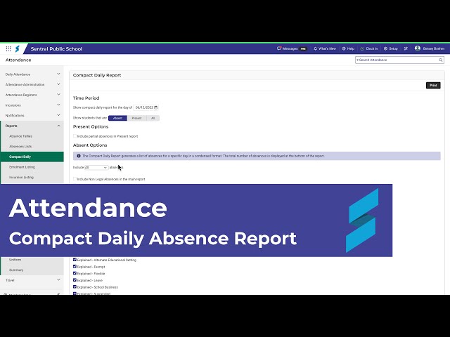 Attendance | Create a Compact Daily Report