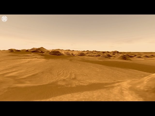 360˚ Video: Crater in Western Arabia Terra with Stair-Stepped Hills and Dark Dunes