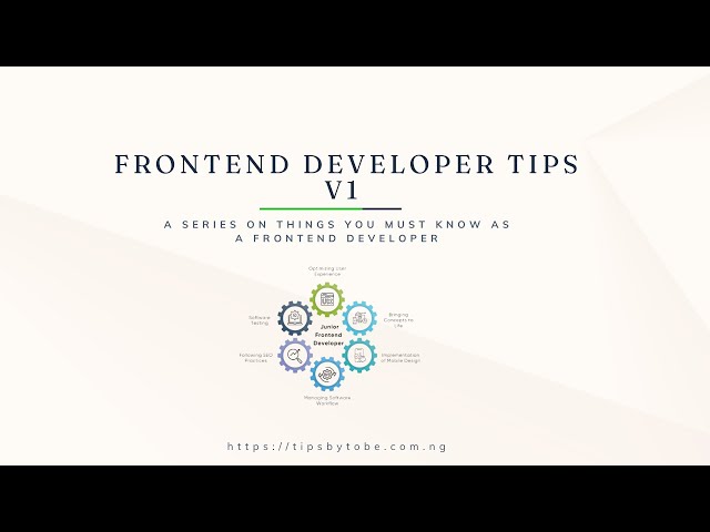 Frontend Developer Tips - V1